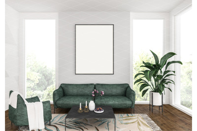 Interior scene - artwork background - frame mockup