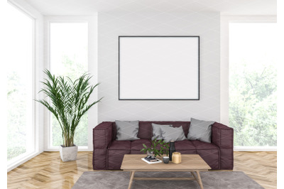 Interior scene - artwork background - frame mockup