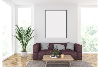 Interior scene - artwork background - frame mockup