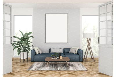 Interior scene - artwork background - frame mockup