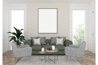 Interior scene - artwork background - frame mockup