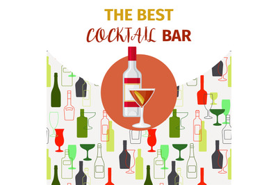 Vodka and red cocktail bar banner