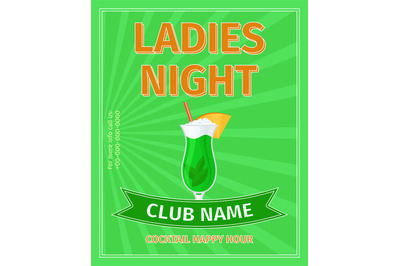 Ladies night cocktail party poster