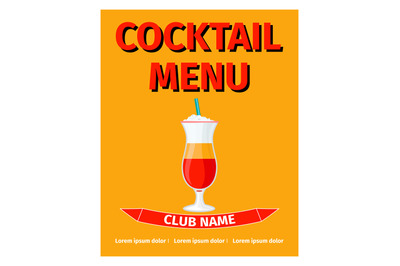 Cocktail menu retro style design