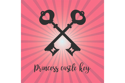 Vintage crossed keys on pink background