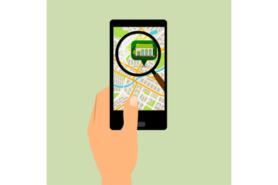 Smartphone with supermarket location map