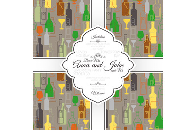 Invitation card with bar colorful pattern