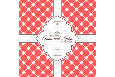 Vintage red spanish pattern invitation card