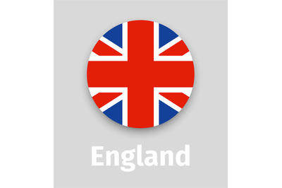 England flag, round icon with shadow