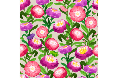 Flowers seamless pattern. Spring vector floral background for wedding