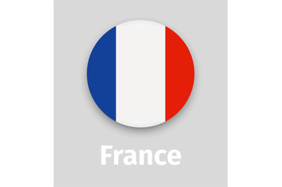 France flag, round icon with shadow