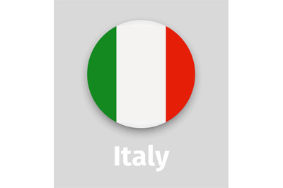 Italy flag, round icon with shadow