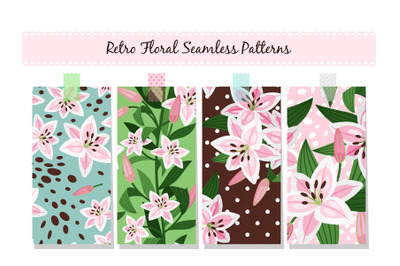 Beautiful pink lily pattern set