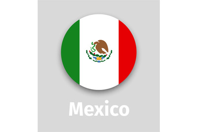 Mexico flag&2C; round icon with shadow