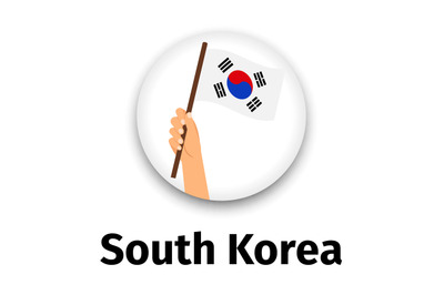 South Korea flag in hand