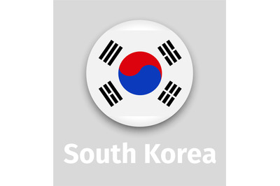 South Korea flag, round icon