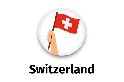 Switzerland flag in hand