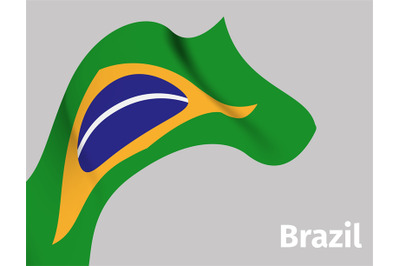 Background with Brazil wavy flag