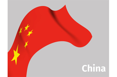 Background with China wavy flag