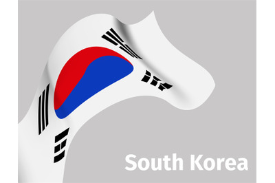 Background with South Korea wavy flag