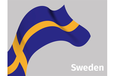 Background with Sweden wavy flag