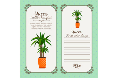 Vintage label with yucca plant