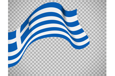 Greece flag on transparent background