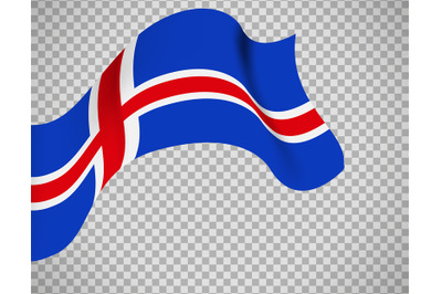 Iceland flag on transparent background