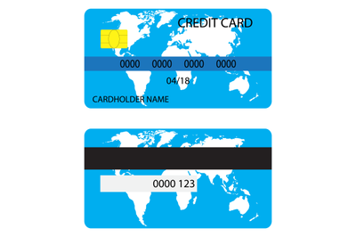 Credit card with world map