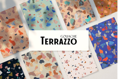 Terrazzo Gouache Graphic Set - patterns, posters, compositons, backdrops