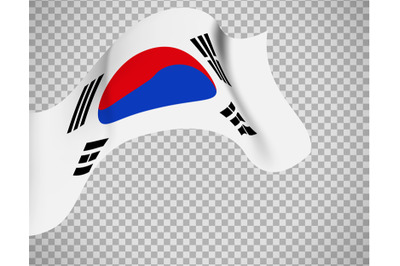 South Korea flag on transparent background