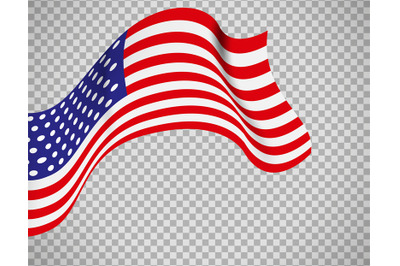 USA flag on transparent background