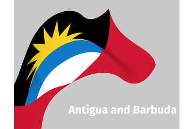 Antigua and Barbuda wavy flag background