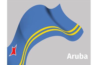 Background with Aruba wavy flag