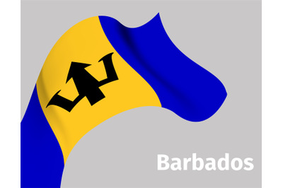 Background with Barbados wavy flag