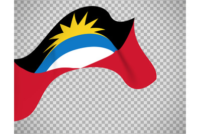 Antigua and Barbuda flag on transparent