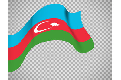 Azerbaijan flag on transparent background