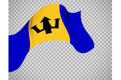 Barbados flag on transparent background