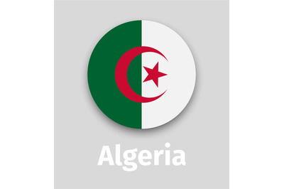 Algeria flag, round icon