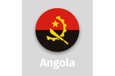 Angola flag, round icon