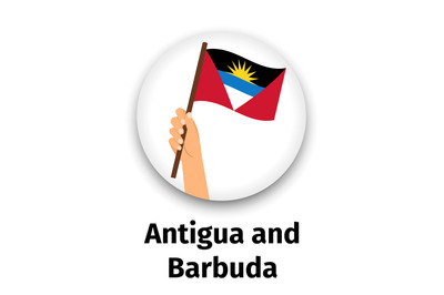 Antigua and Barbuda flag in hand