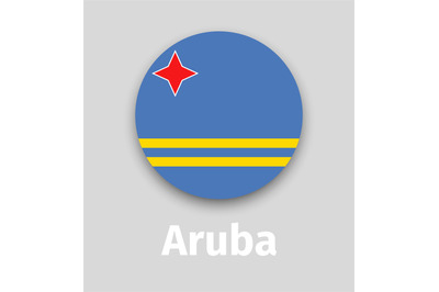 Aruba flag, round icon