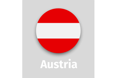 Austria flag, round icon