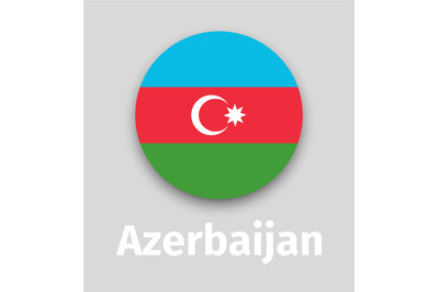 Azerbaijan flag, round icon