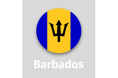 Barbados flag, round icon