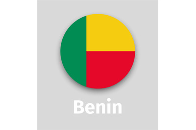 Benin flag, round icon