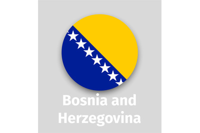 Bosnia and Herzegovina flag, round icon