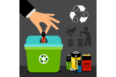 Battery recycling illustration