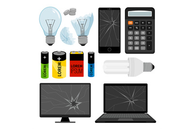 E-waste icons collection