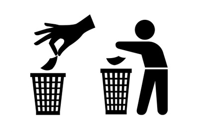 Tidy man or do not litter symbols, keep clean and dispose of carefully